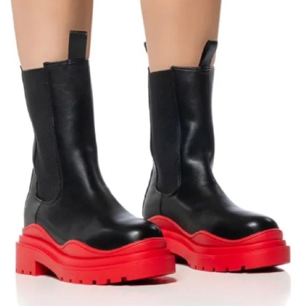 Black & Red Boots